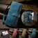 iPhone 16e / 17e CaseMe C30 Card Slots Zipper Wallet Leather Phone Case - Blue
