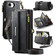 iPhone 16e / 17e CaseMe C39 RFID Blocking Zipper Wallet Leather Phone Case with Crossbody Strap - Black