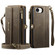 iPhone 16e / 17e CaseMe C39 RFID Blocking Zipper Wallet Leather Phone Case with Crossbody Strap - Coffee
