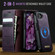 iPhone 16e / 17e CaseMe C49 MagSafe RFID Blocking Detachable Wallet Leather Phone Case - Purple