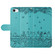 iPhone 16e / 17e Cat Embossing Pattern Leather Phone Case with Lanyard - Blue