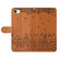 iPhone 16e / 17e Cat Embossing Pattern Leather Phone Case with Lanyard - Brown