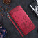 iPhone 16e / 17e Cat Embossing Pattern Leather Phone Case with Lanyard - Red