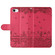 iPhone 16e / 17e Cat Embossing Pattern Leather Phone Case with Lanyard - Red