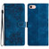 iPhone 16e / 17e Cherry Blossom Butterfly Skin Feel Embossed PU Phone Case - Blue