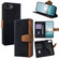 iPhone 16e / 17e Color Stitching Skin Feel Leather RFID Blocking Phone Case - Black
