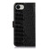iPhone 16e / 17e Crocodile Top Layer Cowhide Leather Phone Case - Black
