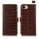 iPhone 16e / 17e Crocodile Top Layer Cowhide Leather Phone Case - Brown