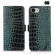 iPhone 16e / 17e Crocodile Top Layer Cowhide Leather Phone Case - Green