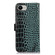 iPhone 16e / 17e Crocodile Top Layer Cowhide Leather Phone Case - Green