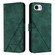 iPhone 16e / 17e Crossbody 3D Embossed Flip Leather Phone Case - Dark Green