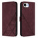 iPhone 16e / 17e Crossbody 3D Embossed Flip Leather Phone Case - Wine Red