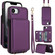 iPhone 16e / 17e Crossbody Dual-buckle Wallet RFID Back Leather Phone Case - Dark Purple