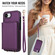 iPhone 16e / 17e Crossbody Dual-buckle Wallet RFID Back Leather Phone Case - Dark Purple