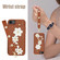 iPhone 16e / 17e Crossbody Flower Pattern Leather Phone Case - Brown