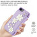 iPhone 16e / 17e Crossbody Flower Pattern Leather Phone Case - Purple