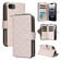 iPhone 16e / 17e Crossbody Rhombic Zipper Tower Buckle Leather Phone Case with Lanyard - Beige