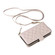 iPhone 16e / 17e Crossbody Rhombic Zipper Tower Buckle Leather Phone Case with Lanyard - Beige