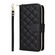 iPhone 16e / 17e Crossbody Rhombic Zipper Tower Buckle Leather Phone Case with Lanyard - Black