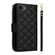 iPhone 16e / 17e Crossbody Rhombic Zipper Tower Buckle Leather Phone Case with Lanyard - Black