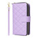 iPhone 16e / 17e Crossbody Rhombic Zipper Tower Buckle Leather Phone Case with Lanyard - Purple