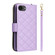 iPhone 16e / 17e Crossbody Rhombic Zipper Tower Buckle Leather Phone Case with Lanyard - Purple