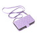 iPhone 16e / 17e Crossbody Rhombic Zipper Tower Buckle Leather Phone Case with Lanyard - Purple