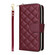 iPhone 16e / 17e Crossbody Rhombic Zipper Tower Buckle Leather Phone Case with Lanyard - Wine Red
