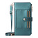iPhone 16e / 17e Crossbody Strap RFID Blocking Zipper Wallet Leather Phone Case - Green