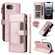 iPhone 16e / 17e Crossbody Strap RFID Blocking Zipper Wallet Leather Phone Case - Rose Gold