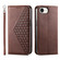 iPhone 16e / 17e Cubic Grid Calf Texture Magnetic Leather Phone Case - Brown