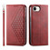 iPhone 16e / 17e Cubic Grid Calf Texture Magnetic Leather Phone Case - Red