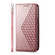 iPhone 16e / 17e Cubic Grid Calf Texture Magnetic Leather Phone Case - Rose Gold
