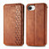 iPhone 16e / 17e Cubic Grid Pressed Magnetic Leather Phone Case - Brown
