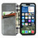 iPhone 16e / 17e Cubic Grid Pressed Magnetic Leather Phone Case - Gray