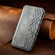iPhone 16e / 17e Cubic Grid Pressed Magnetic Leather Phone Case - Gray