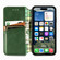 iPhone 16e / 17e Cubic Grid Pressed Magnetic Leather Phone Case - Green