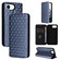 iPhone 16e / 17e Cubic Grid Texture Flip Leather Phone Case - Blue