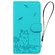 iPhone 16e / 17e Cute Cat Embossed Leather Phone Case - Lake Blue