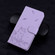 iPhone 16e / 17e Cute Cat Embossed Leather Phone Case - Purple