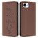 iPhone 16e / 17e Cute Cats Embossed Magnetic RFID Vegan Leather Phone Case - Brown