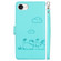 iPhone 16e / 17e Cute Cats RFID Leather Phone Case - Green