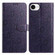 iPhone 16e / 17e Daisy Embossed Leather Phone Case - Dark Purple
