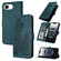 iPhone 16e / 17e Datura Flower Embossed Flip Leather Phone Case - Dark Green