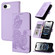 iPhone 16e / 17e Datura Flower Embossed Flip Leather Phone Case - Purple