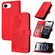iPhone 16e / 17e Datura Flower Embossed Flip Leather Phone Case - Red