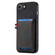 iPhone 16e / 17e Denim Texture Leather Skin Phone Case with Card Slot - Black