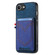 iPhone 16e / 17e Denim Texture Leather Skin Phone Case with Card Slot - Blue