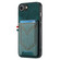 iPhone 16e / 17e Denim Texture Leather Skin Phone Case with Card Slot - Green