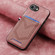 iPhone 16e / 17e Denim Texture Leather Skin Phone Case with Card Slot - Pink